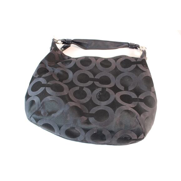 Coach Signature C Purse Brown Jacquard Hobo Bag Blue Lining 14.5 x 10.5 x 1.5 - Picture 10 of 11